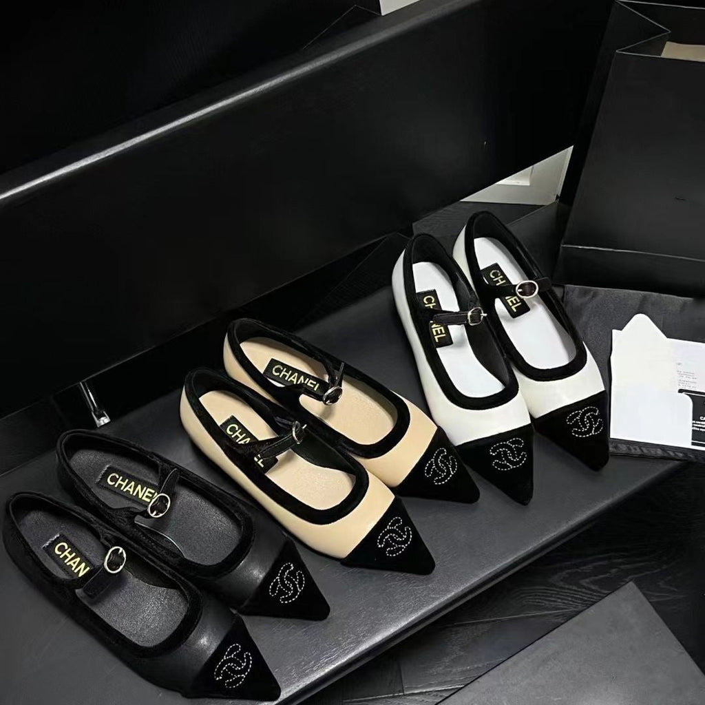Black Leather C Logo 8CM Women's Fashion Shoes XC052023110205