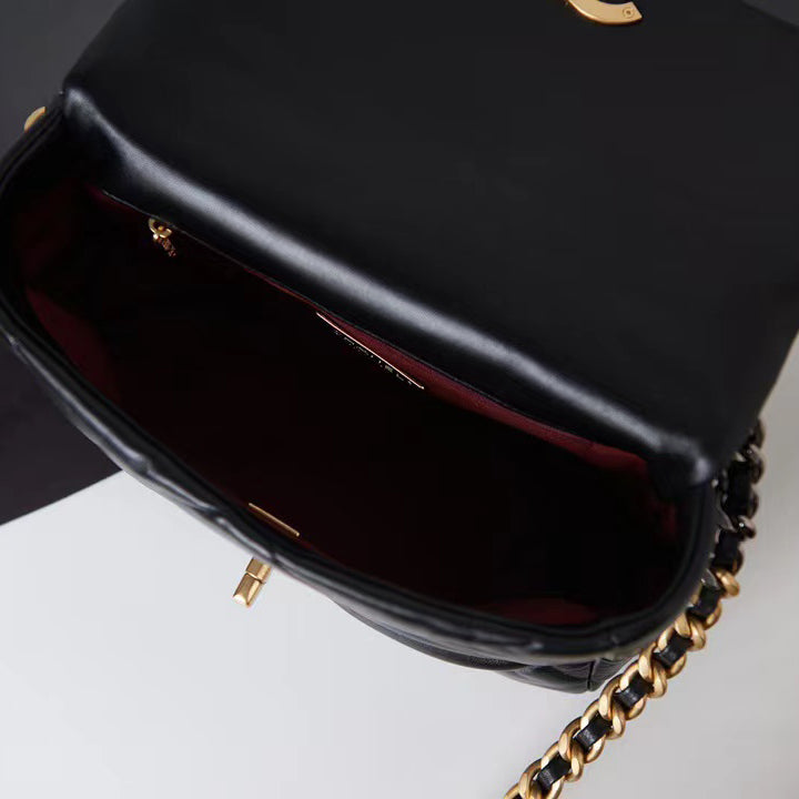 Handbag With Gold&Silver-toned Hardware