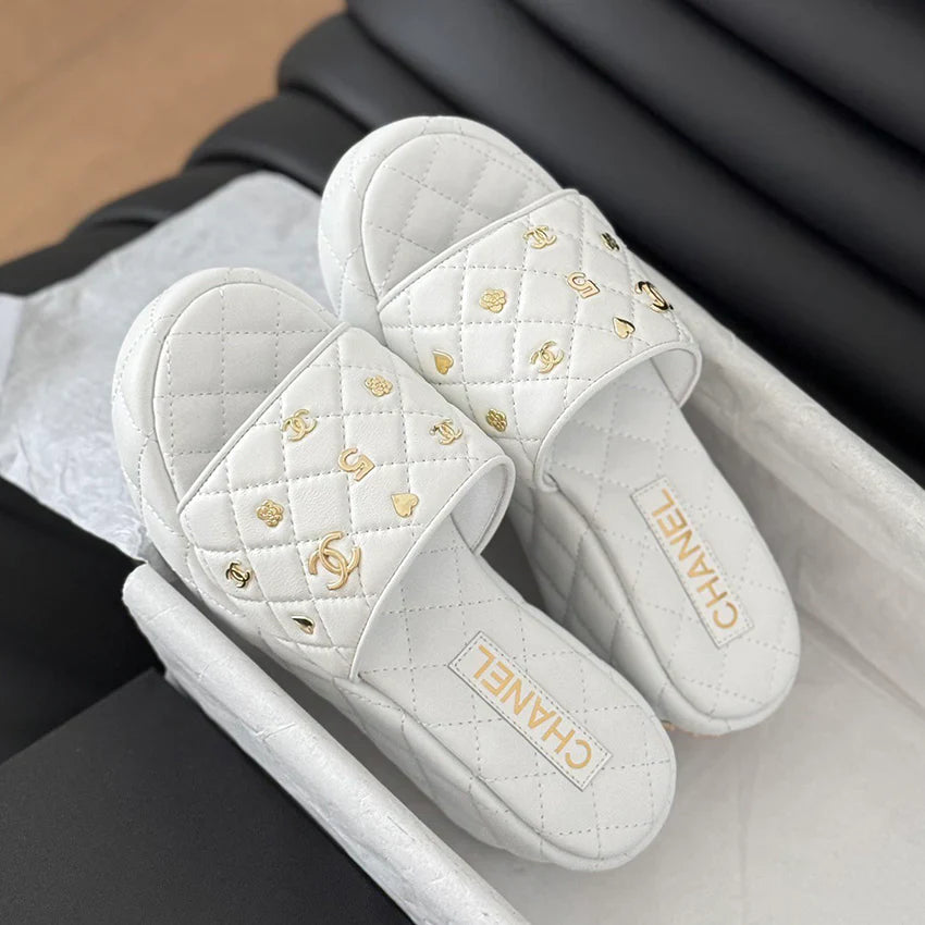 Luxury plaid versatile thick sole slope and cool mop 1024070911