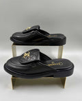 CC Mules 25 In Back with Gold Hardware Cowhide
