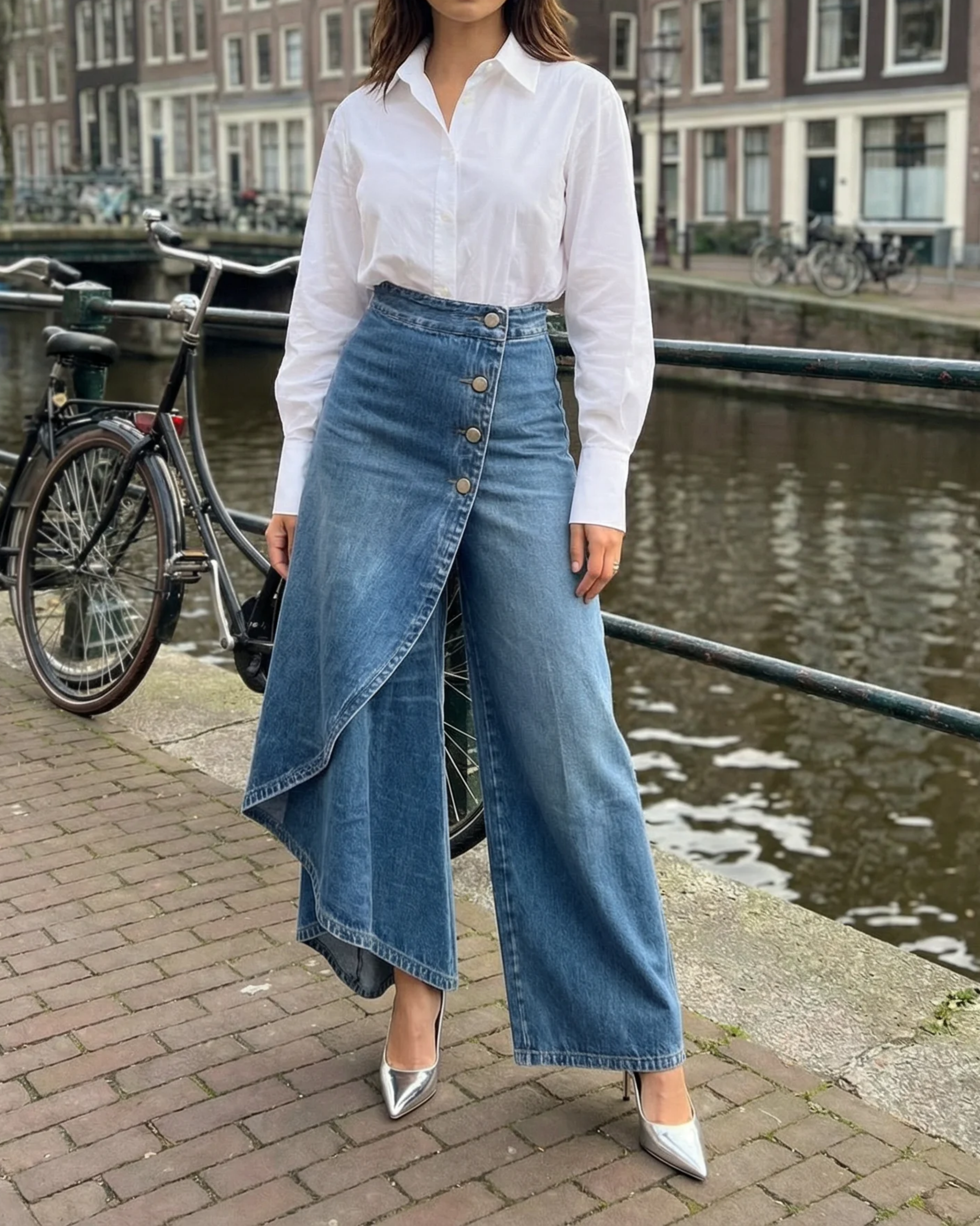 Denim Wrap Pants
