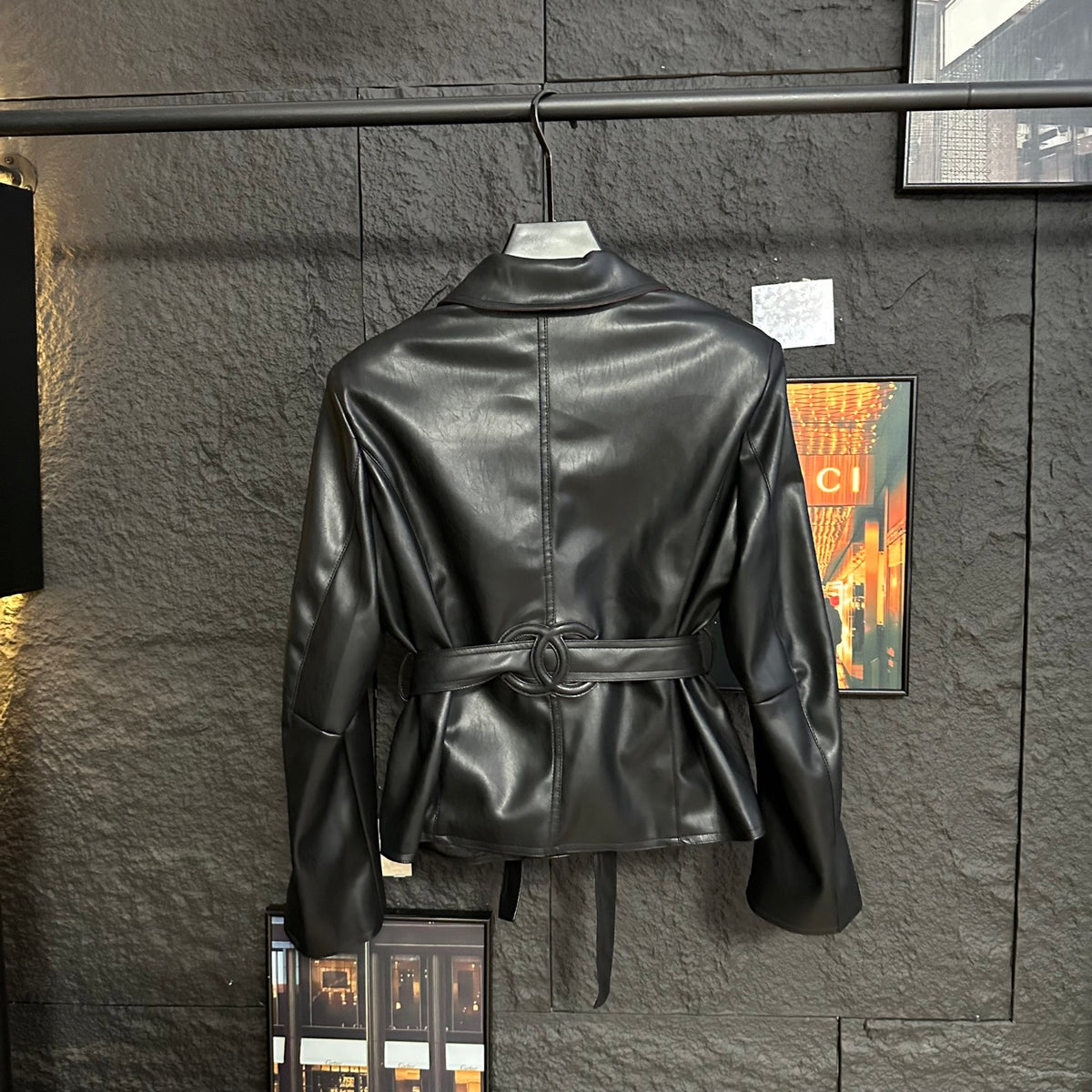 Black and Red Leather Women's JacketsXC052026092001