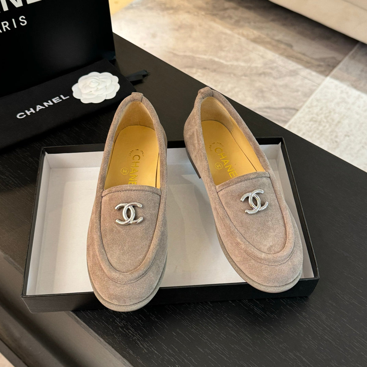 CC Moccasins Grey Suede