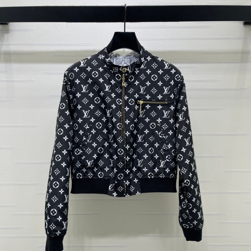 New Fashion Women Reversible Monogram Baseball Jacket DM1326091416